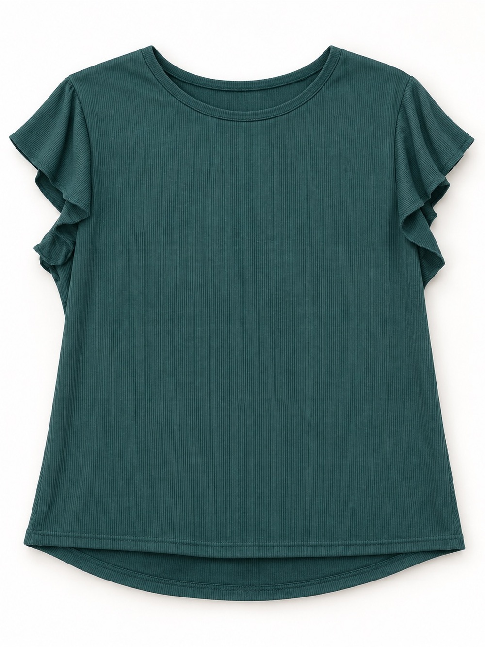 Emery Rose 2XL Dark Teal Ribbed Flutter Sleeve Top NWT